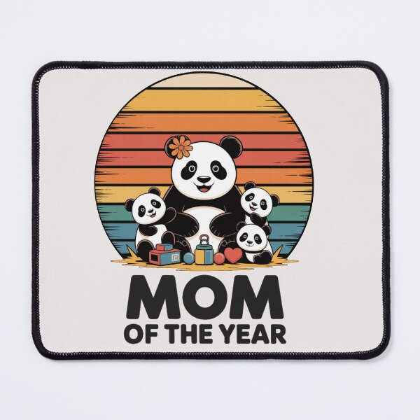 Item preview, Copy of Mom Of The Year Three Kids Panda Shirt – Cute Retro Panda Mom Gift designed and sold by Biedroneczka.