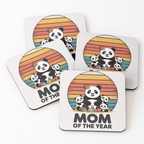 Item preview, Copy of Mom Of The Year Three Kids Panda Shirt – Cute Retro Panda Mom Gift designed and sold by Biedroneczka.