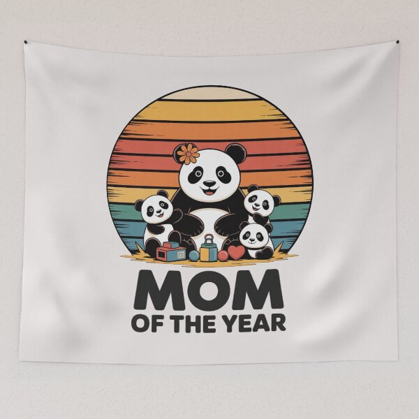 Item preview, Copy of Mom Of The Year Three Kids Panda Shirt – Cute Retro Panda Mom Gift designed and sold by Biedroneczka.