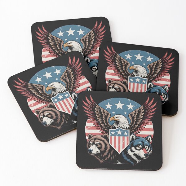 Item preview, Eagle Bear Wolf Vintage America Patriotic Wildlife Art designed and sold by Fitswear.