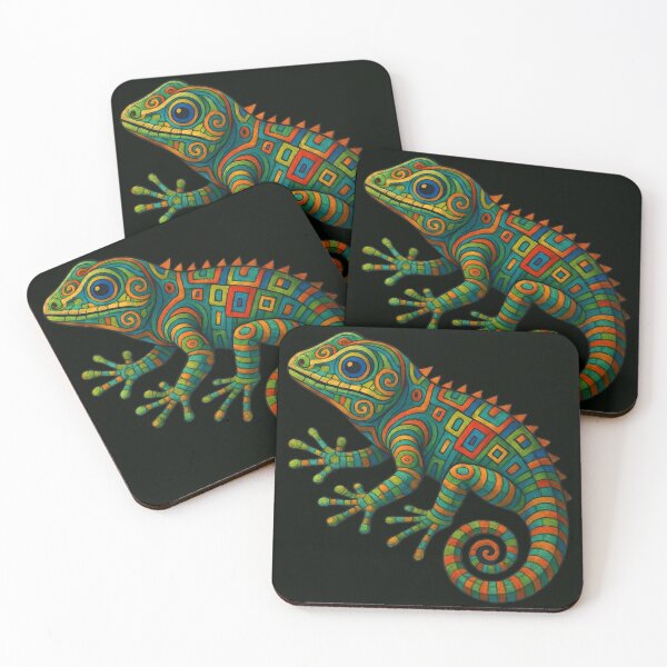 Item preview, Psychedelic Iguana Geometric Mosaic Art designed and sold by FLIP-original.