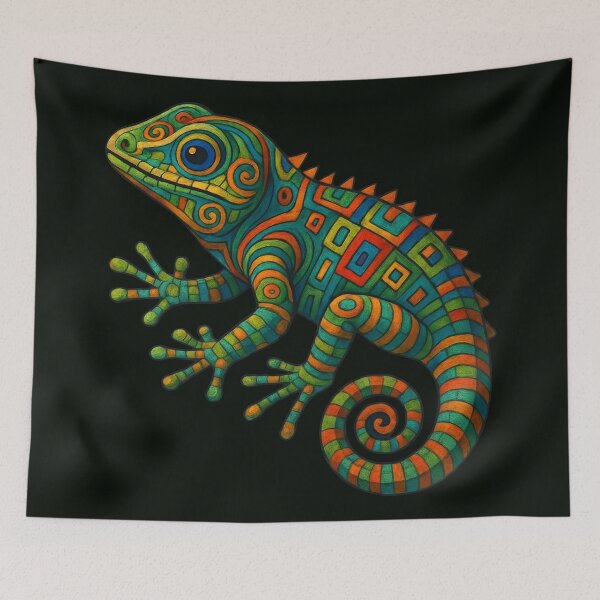 Item preview, Psychedelic Iguana Geometric Mosaic Art designed and sold by FLIP-original.