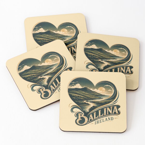 Item preview, Heart Shaped Ballina Ireland Scenic Landscape designed and sold by MythicCotton.