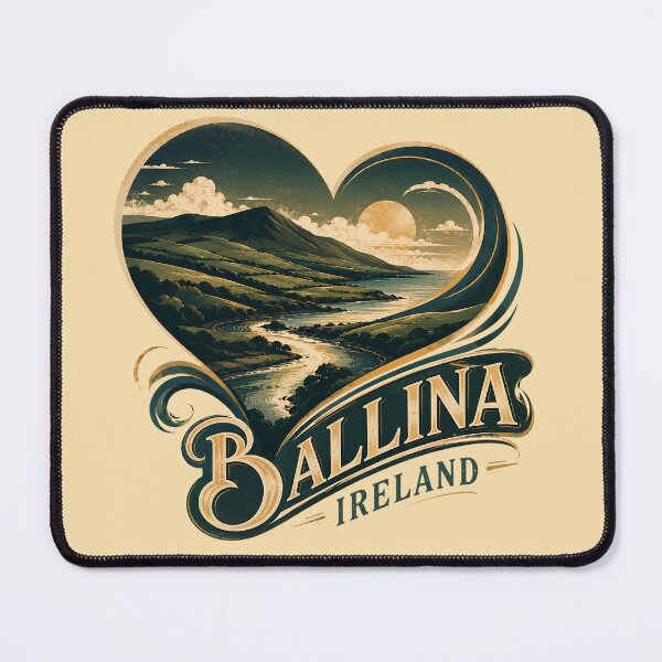 Item preview, Heart Shaped Ballina Ireland Scenic Landscape designed and sold by MythicCotton.