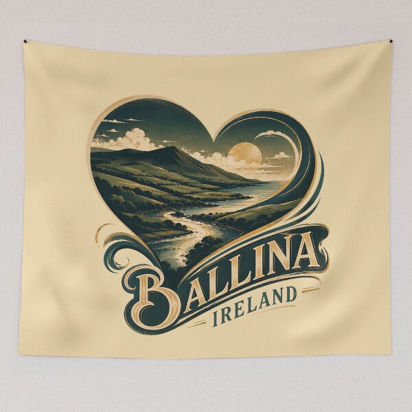 Item preview, Heart Shaped Ballina Ireland Scenic Landscape designed and sold by MythicCotton.