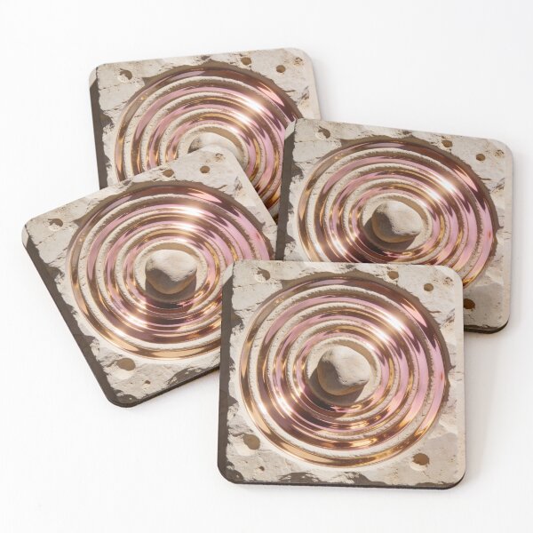 Item preview, Zen Ripple Slab - Luxury 3D Stone & Molten Rose Gold Relief designed and sold by sana designer.