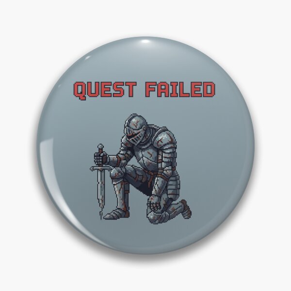 Item preview, Quest Failed Pixel Knight – Retro Defeat Meme Art designed and sold by ChaosNest.
