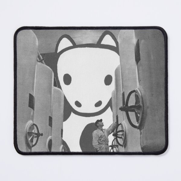Item preview, Karma: The Milkman's Nightmare - Vegan Surrealist Collage designed and sold by Mystral Art Studio.