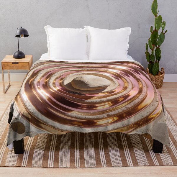 Item preview, Zen Ripple Slab - Luxury 3D Stone & Molten Rose Gold Relief designed and sold by sana designer.