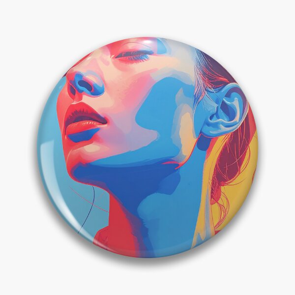 Item preview, Futuristic Colorful Woman Portrait with Glow designed and sold by BetweenForms.