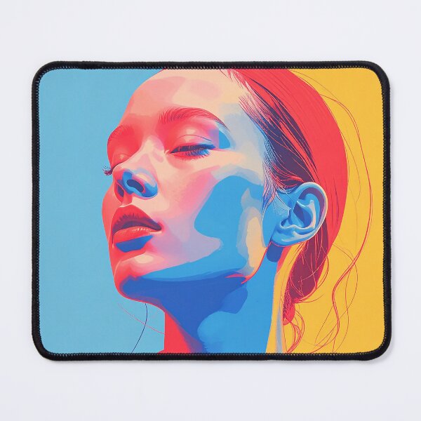 Item preview, Futuristic Colorful Woman Portrait with Glow designed and sold by BetweenForms.