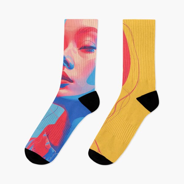 Item preview, Futuristic Colorful Woman Portrait with Glow designed and sold by BetweenForms.