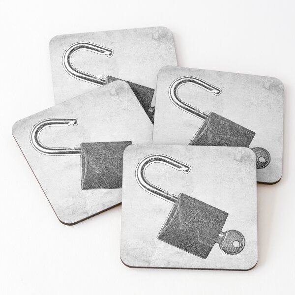 Item preview, Open Padlock and Key Etched Illustration designed and sold by Ghoul Enterprises.