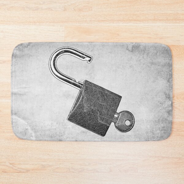 Item preview, Open Padlock and Key Etched Illustration designed and sold by Ghoul Enterprises.