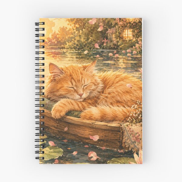 Item preview, Dreamy Water Lily Cat Cottagecore Sunset designed and sold by AMICO77.
