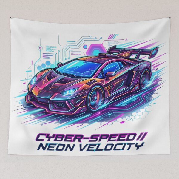 Item preview, Neon Cyberpunk Sports Car of the Future designed and sold by elementos20.