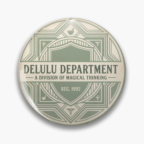 Item preview, Delulu Department Vintage Pharmacy Logo Sage Green Fake Brand Aesthetic Tee Sticker designed and sold by Noctavia07.