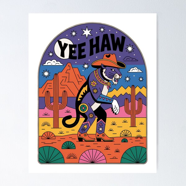 Item preview, Mountain Lion Cowboy Dancing Under Full Moon designed and sold by Tammy Winand Arts.
