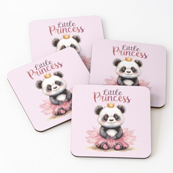 Item preview, Little Princess - Cute Baby Panda in Tutu with Crown Watercolor Art  designed and sold by Biedroneczka.