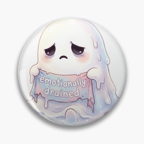 Item preview, Emotionally Drained Ghost Sticker | Soft Sad Aesthetic designed and sold by CutePlix.