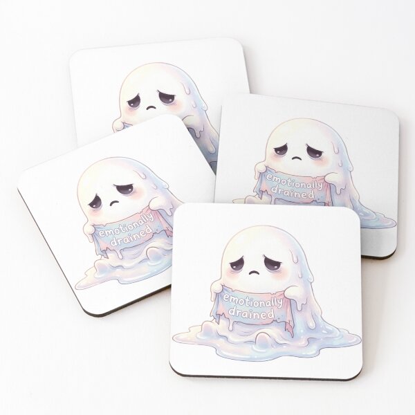 Item preview, Emotionally Drained Ghost Sticker | Soft Sad Aesthetic designed and sold by CutePlix.