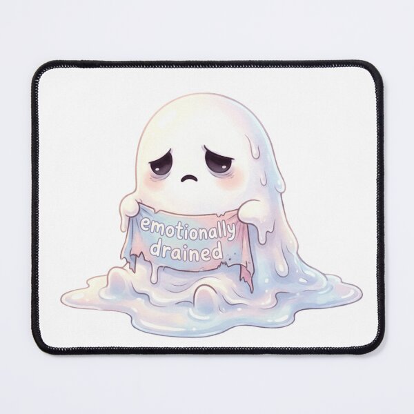 Item preview, Emotionally Drained Ghost Sticker | Soft Sad Aesthetic designed and sold by CutePlix.
