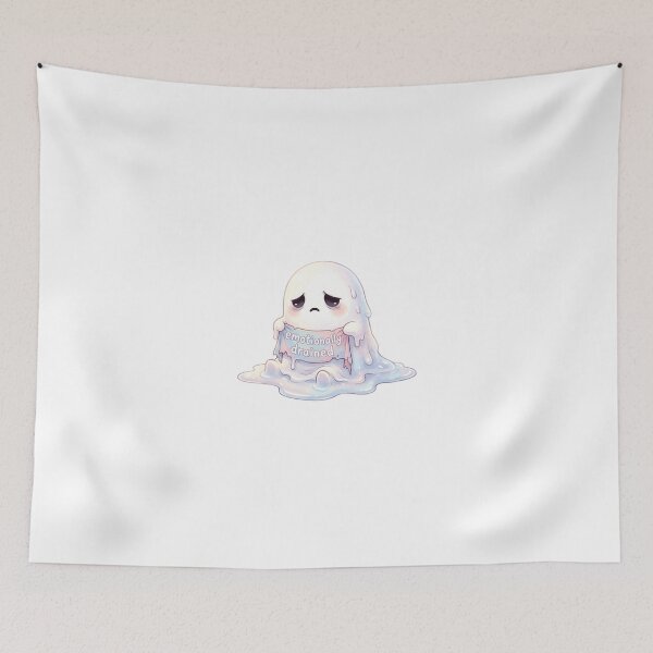 Item preview, Emotionally Drained Ghost Sticker | Soft Sad Aesthetic designed and sold by CutePlix.