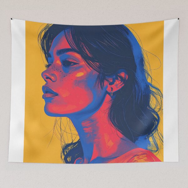 Item preview, Stylish Colorful Female Portrait Pop Aesthetic designed and sold by BetweenForms.
