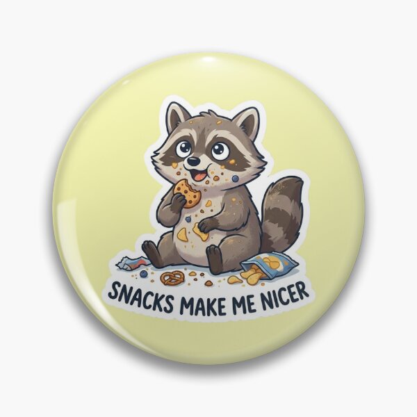 Item preview, Snacks Make Me Nicer Raccoon Sticker designed and sold by StickerRaven.