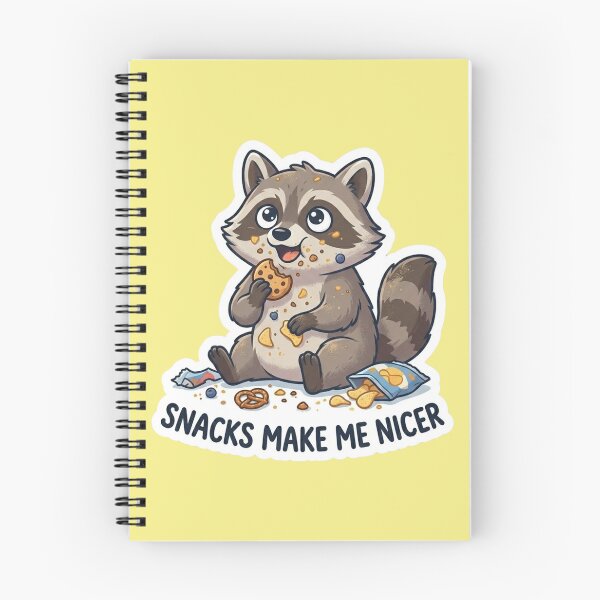Item preview, Snacks Make Me Nicer Raccoon Sticker designed and sold by StickerRaven.