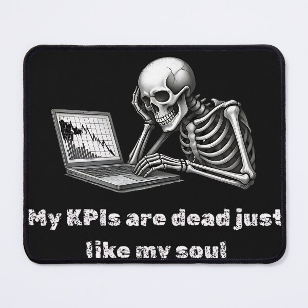 Item preview, My KPIs Are Dead Just Like My Soul Skeleton Laptop Humor designed and sold by DarkOriginArts.