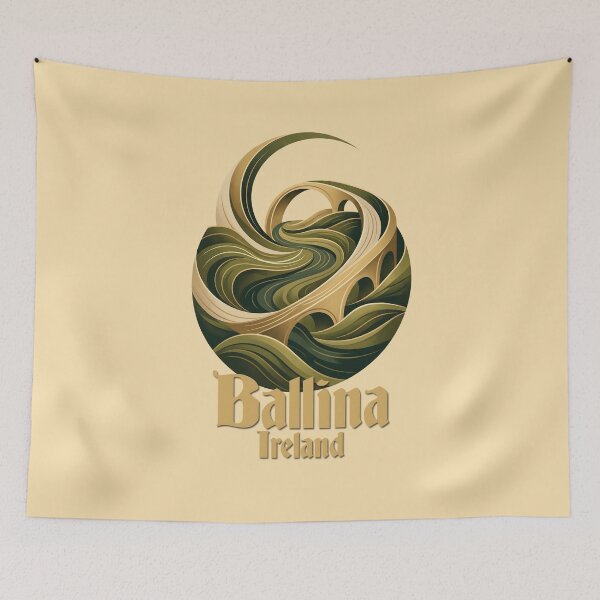 Item preview, Emerald Flow Abstract Ballina Landscape designed and sold by MythicCotton.