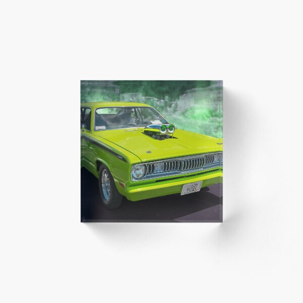 1970 Plymouth Duster American Muscle Car Acrylic Block
