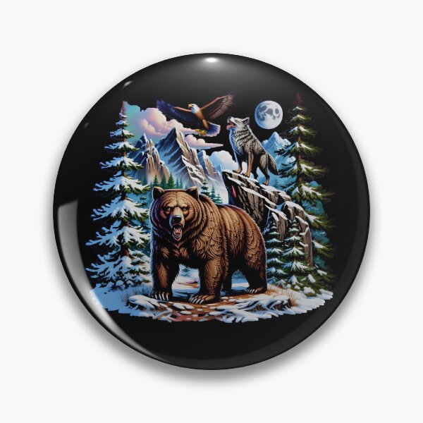 Artikelvorschau, Adler, Bär, Wolf, Wildnis, Bergabenteuer, Kunst entworfen und verkauft von Fitswear.