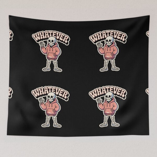 Item preview, Whatever Skeleton Sticker | Cute Funny Gothic Skeleton Design designed and sold by Raw Tigers.