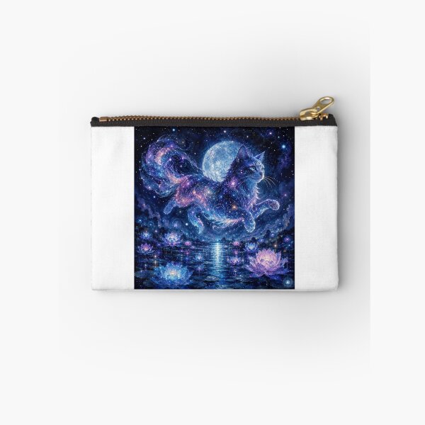 Item preview, Moonlit Galaxy Cat Water Lily Fantasy Art designed and sold by AMICO77.