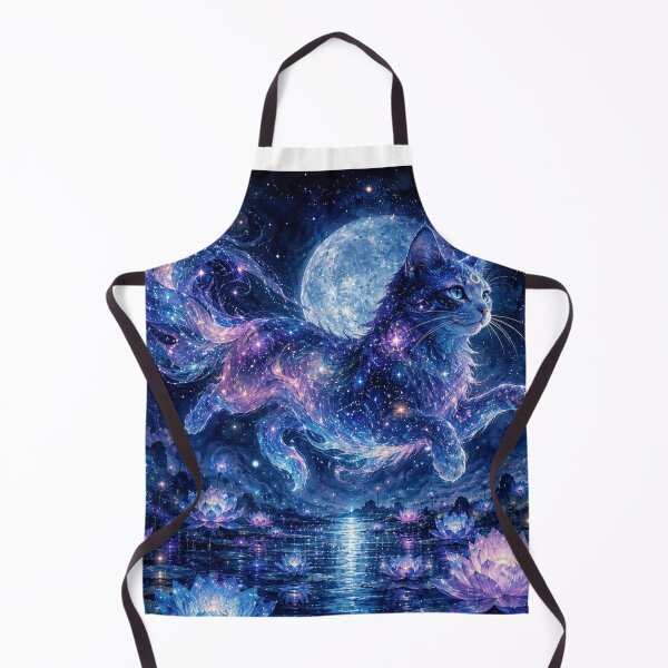 Item preview, Moonlit Galaxy Cat Water Lily Fantasy Art designed and sold by AMICO77.
