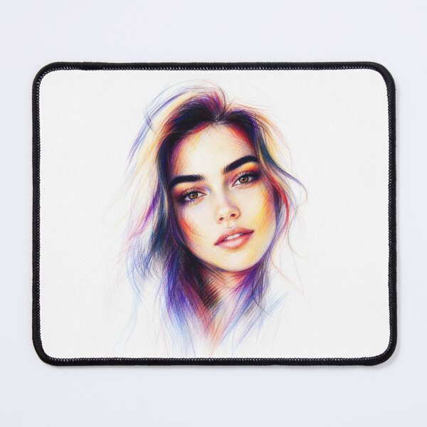 Item preview, Coloured Minimalist Pencil Sketch,Female Portrait 9 designed and sold by Yontartov.