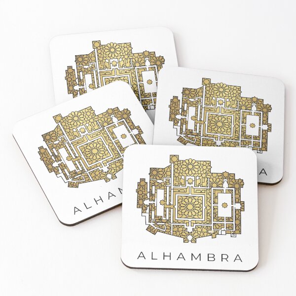 Item preview, Alhambra Map Modern Geometric Palace Art designed and sold by DuckOddity.