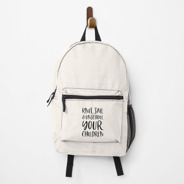 Item preview, Knit, Sail & Unschool Your Children – modern calligraphy (black text) designed and sold by be.w.print.