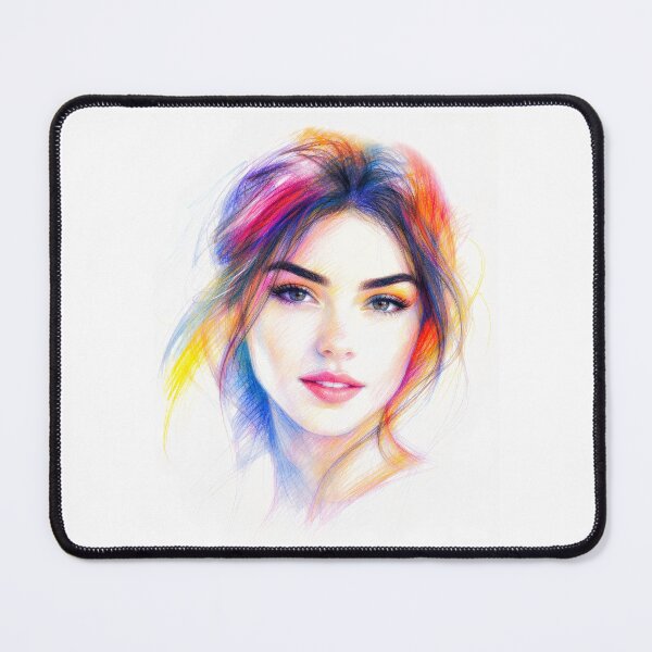 Item preview, Coloured Minimalist Pencil Sketch,Female Portrait 10 designed and sold by Yontartov.