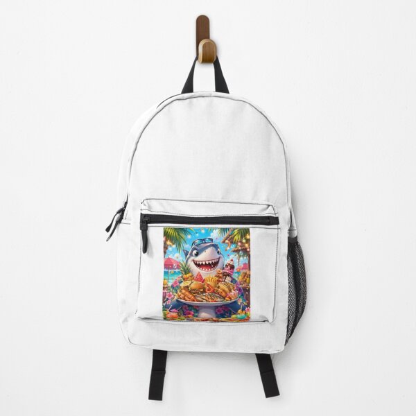 Item preview, Tropical Buffet Shark – Kawaii Vacation Food Lover Cartoon designed and sold by MarekoraStudio.