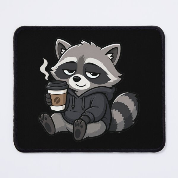 Item preview, Chill Raccoon with Coffee – Funny Sleepy Raccoon Sticker Design designed and sold by OnPointOutfits.