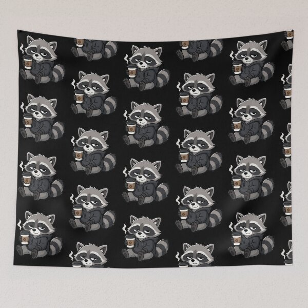 Item preview, Chill Raccoon with Coffee – Funny Sleepy Raccoon Sticker Design designed and sold by OnPointOutfits.