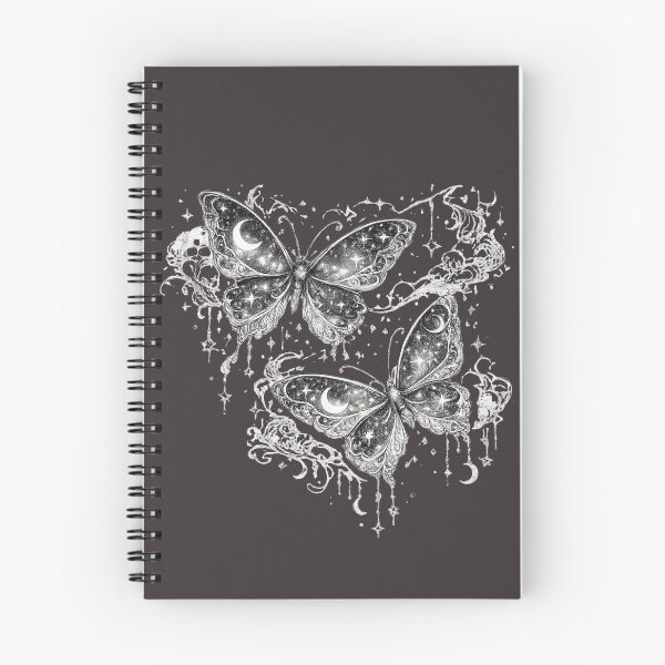 Item preview, Cosmic Celestial Butterflies Black & White Fantasy Art designed and sold by MariMarArt.