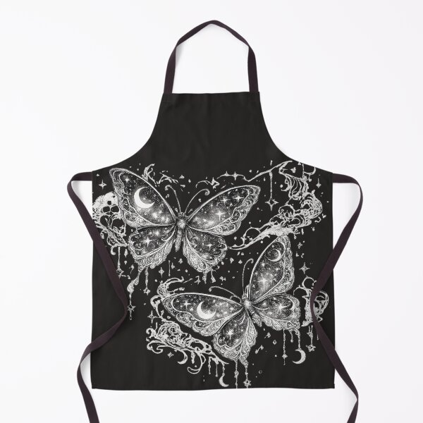 Item preview, Cosmic Celestial Butterflies Black & White Fantasy Art designed and sold by MariMarArt.