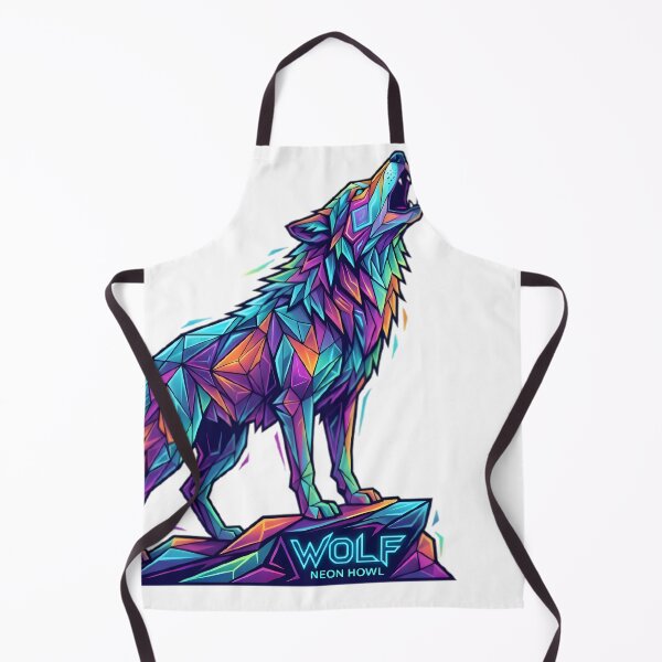 Item preview, Geometric Wolf Howling in Neon Art designed and sold by elementos20.