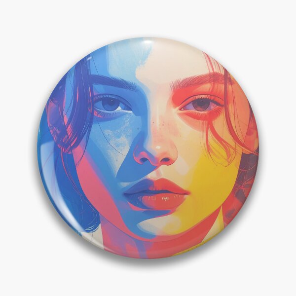 Item preview, Modern Abstract Woman Portrait in Bright Colors designed and sold by BetweenForms.