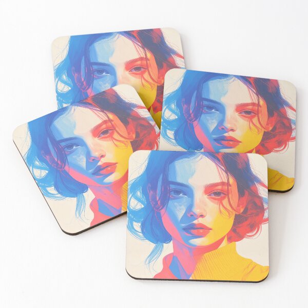 Item preview, Modern Abstract Woman Portrait in Bright Colors designed and sold by BetweenForms.