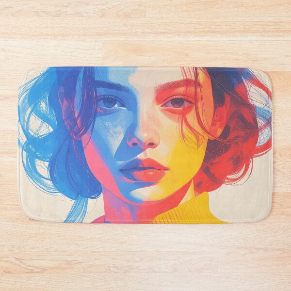 Item preview, Modern Abstract Woman Portrait in Bright Colors designed and sold by BetweenForms.